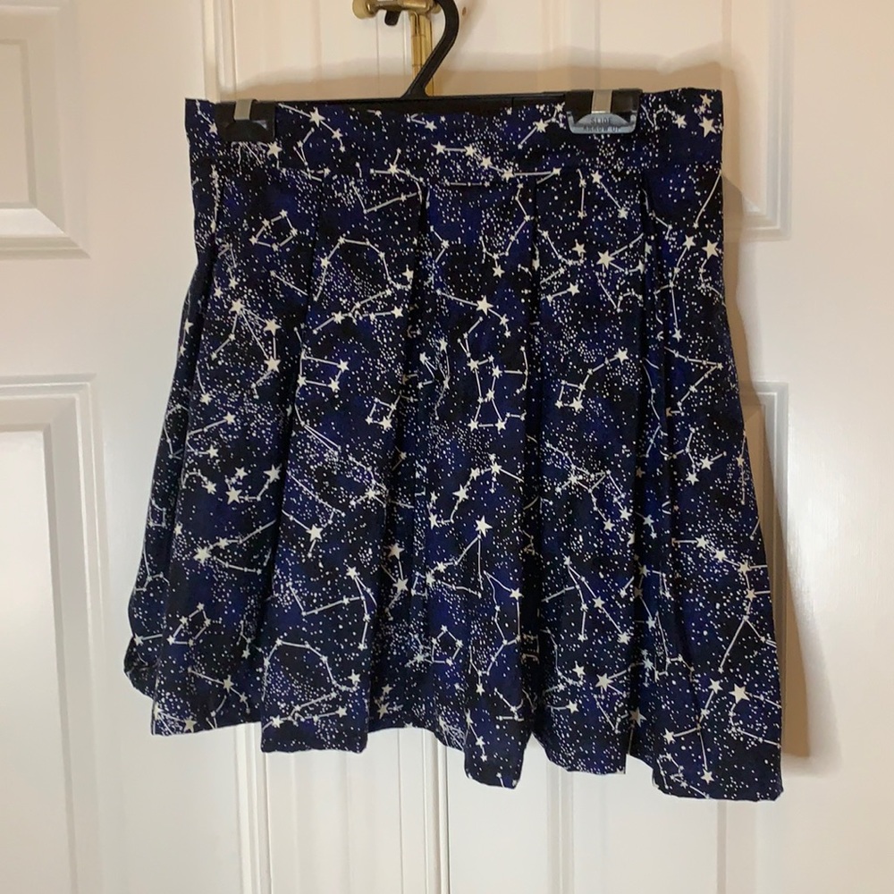 SkirtyBirt GLOW IN THE DARK star print cotton skirt